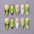 Electric Lime Butterfly | Press-On Nails - Personalized Custom Pet Gift
