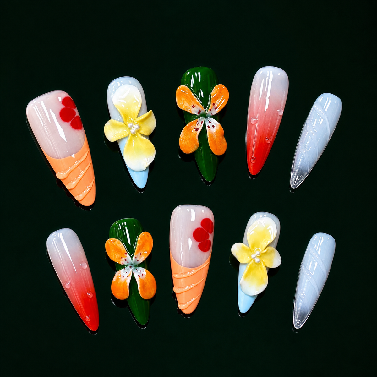 Tropic Flame | Press-On Nails - Personalized Custom Pet Gift