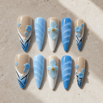 Azure Relief | Press-On Nails - Personalized Custom Pet Gift