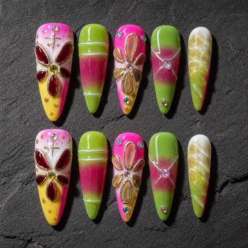 Neon Garden | Press-On Nails - Personalized Custom Pet Gift