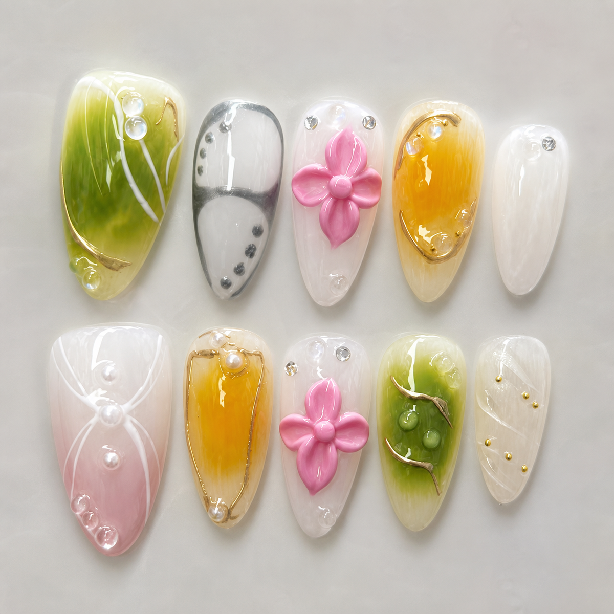 Glass Petals | Press-On Nails - Personalized Custom Pet Gift