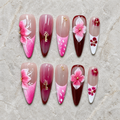 Bordeaux Orchid Key | Press-On Nails - Personalized Custom Pet Gift