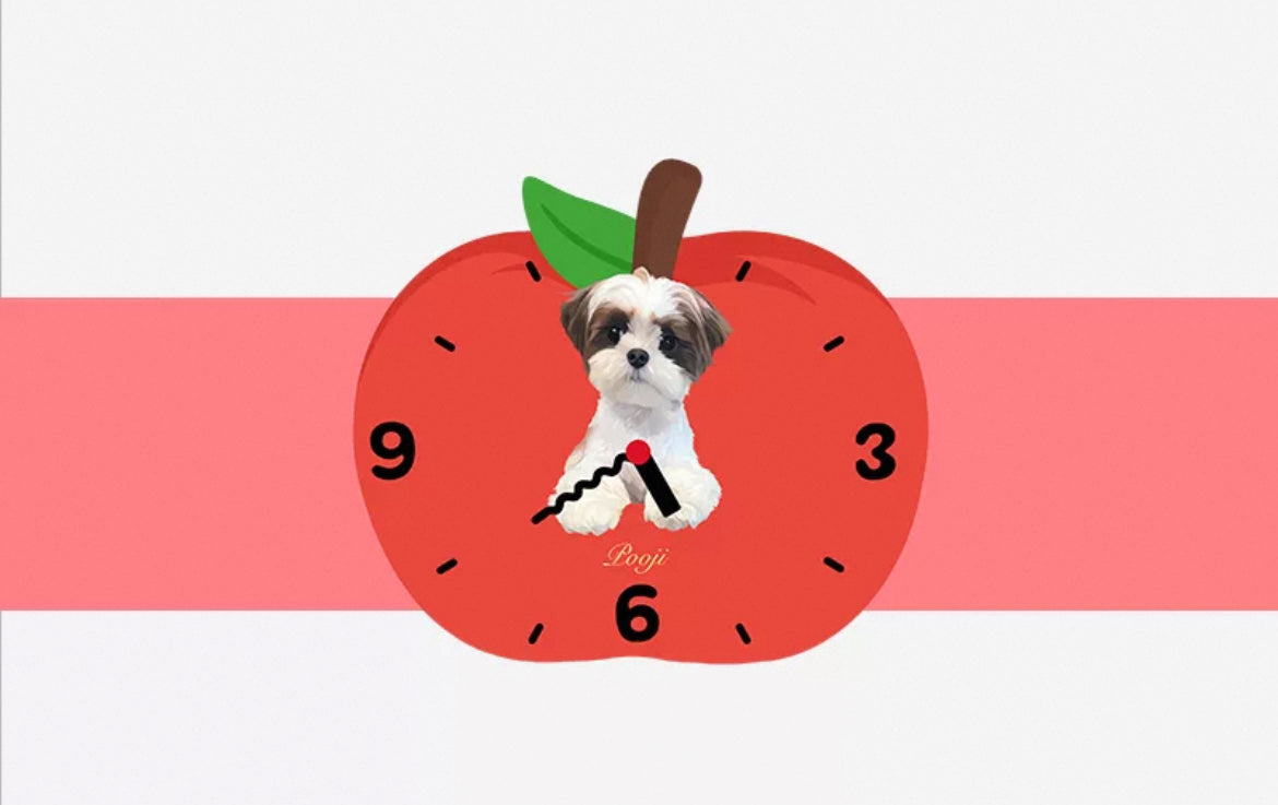 Custom Pet Acrylic Wall Clock - Silent Non-Ticking Decor | Pooji - Personalized Custom Pet Gift