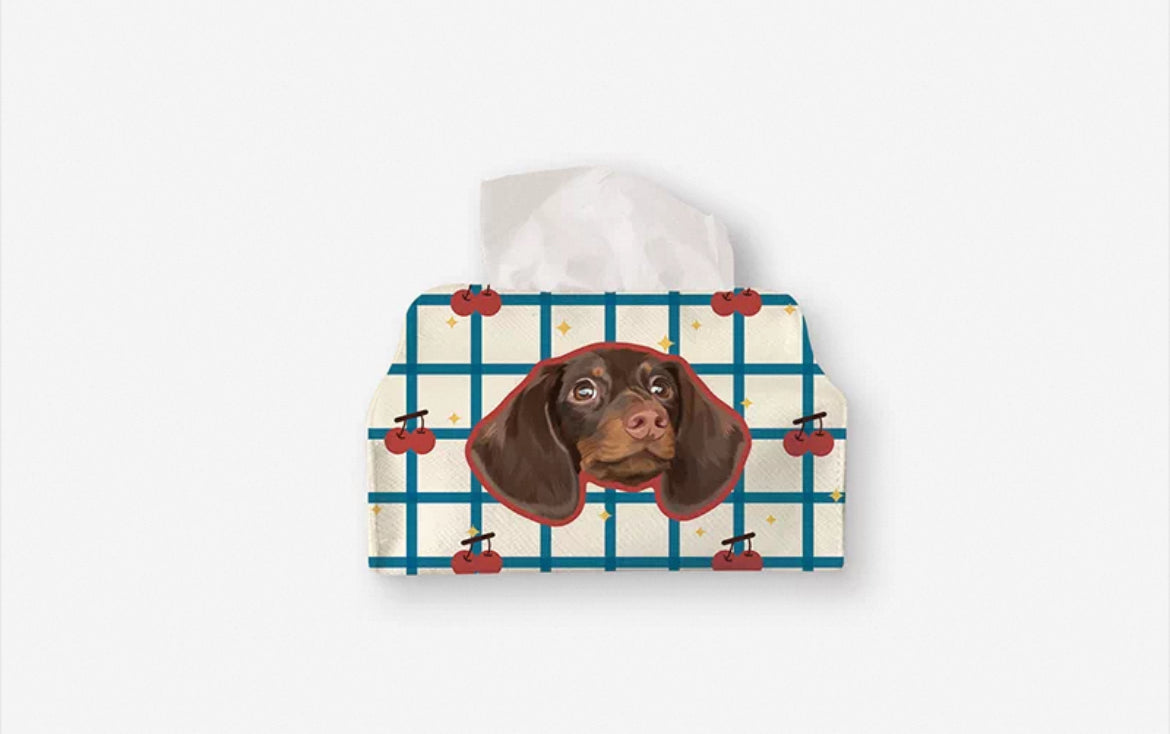 Custom Pet Tissue Box Cover - Personalized Fabric Holder | Pooji - Personalized Custom Pet Gift