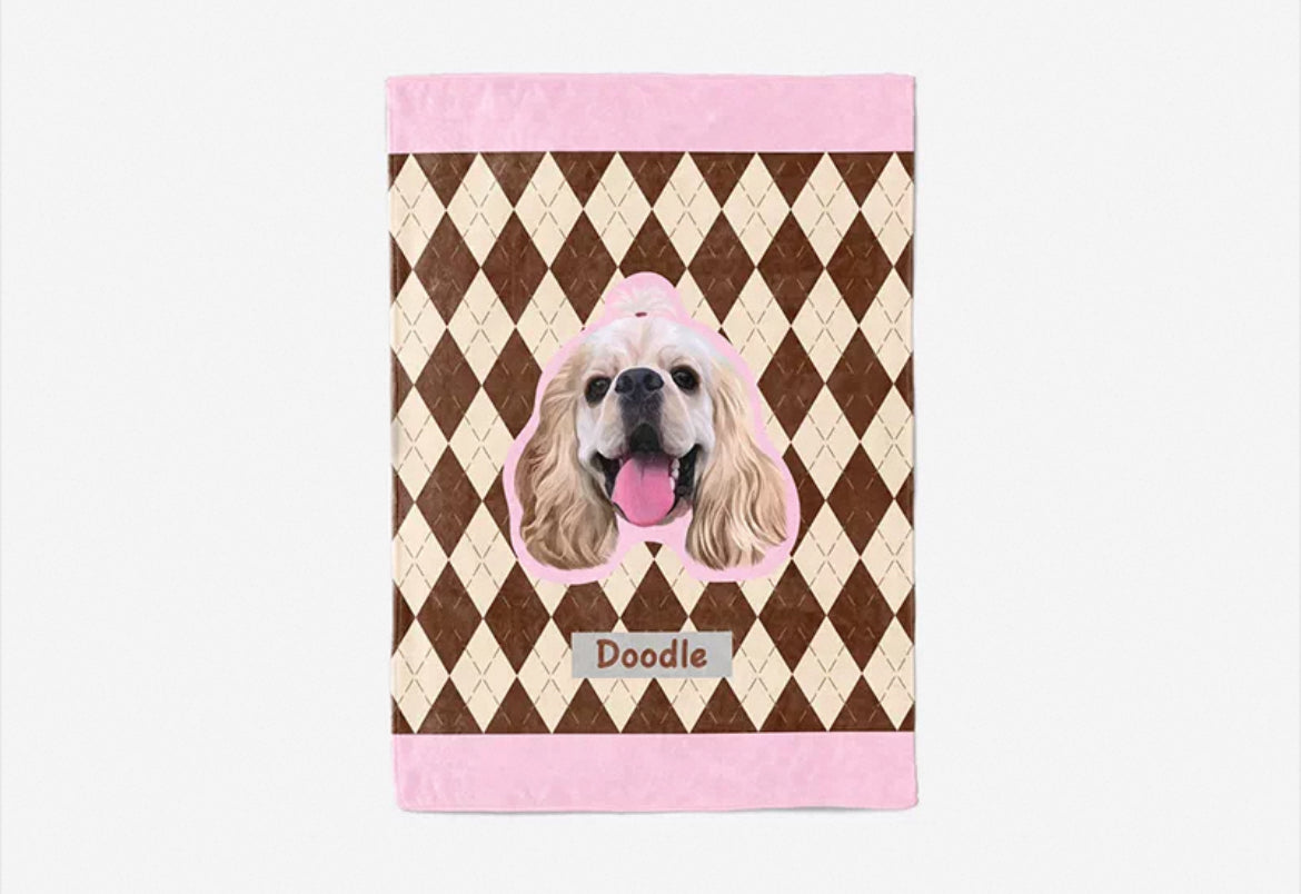 Custom Pet Flannel Blanket - Personalized Cozy Photo Throw | Pooji - Personalized Custom Pet Gift