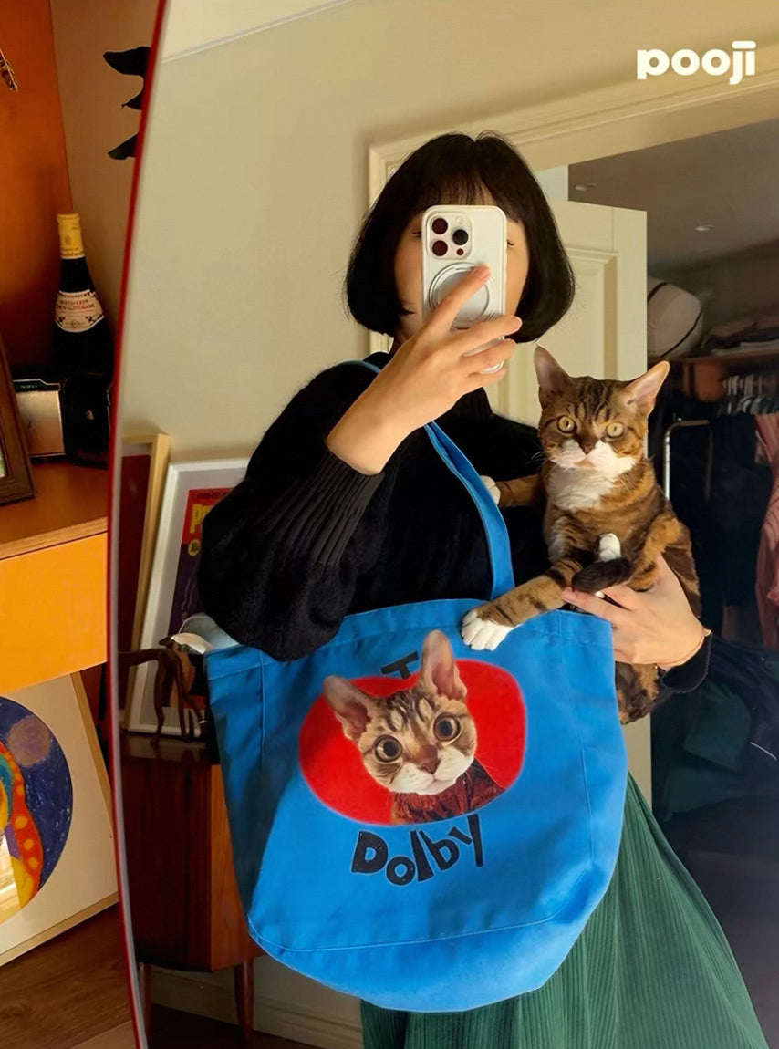 Custom Pet Tote Bag - Personalized Canvas Tote with Zipper | Pooji - Personalized Custom Pet Gift