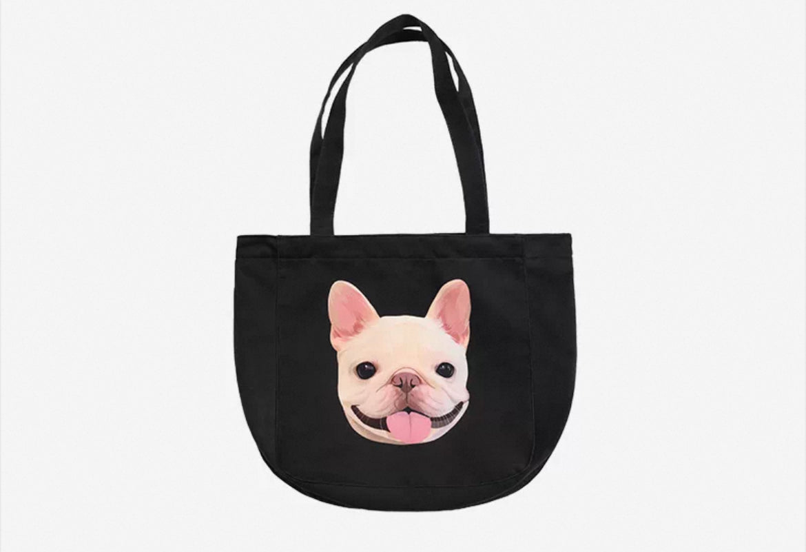 Custom Pet Tote Bag - Personalized Canvas Tote with Zipper | Pooji - Personalized Custom Pet Gift