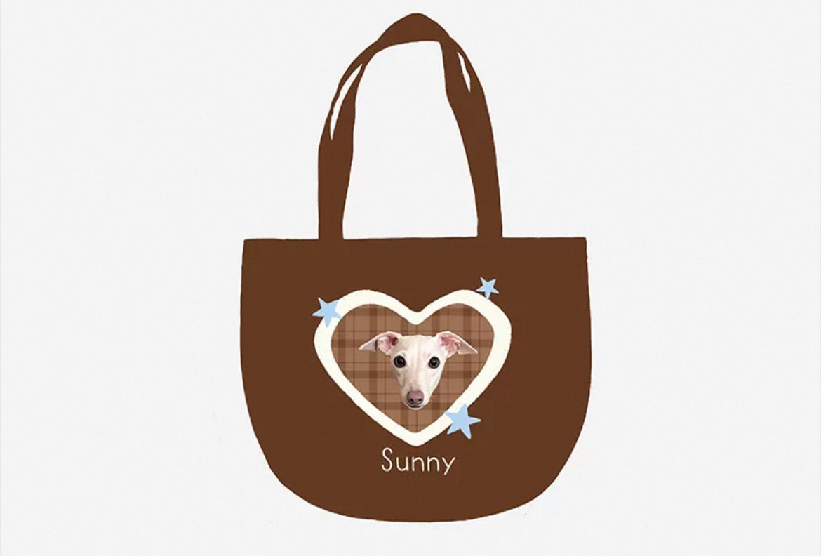 Custom Pet Tote Bag - Personalized Canvas Tote with Zipper | Pooji - Personalized Custom Pet Gift