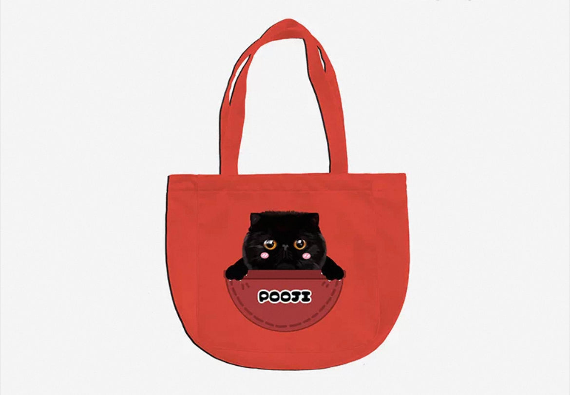 Custom Pet Tote Bag - Personalized Canvas Tote with Zipper | Pooji - Personalized Custom Pet Gift