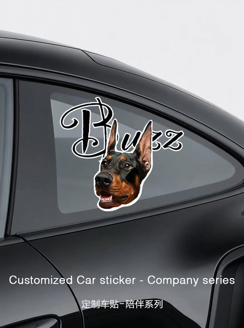 Custom Pet Car Sticker - Personalized Vinyl Auto Decal | Pooji - Personalized Custom Pet Gift