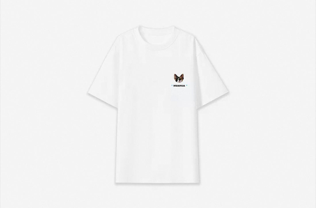 Custom Pet Photo T-Shirt - Personalized Heavyweight Cotton Tee - Personalized Custom Pet Gift