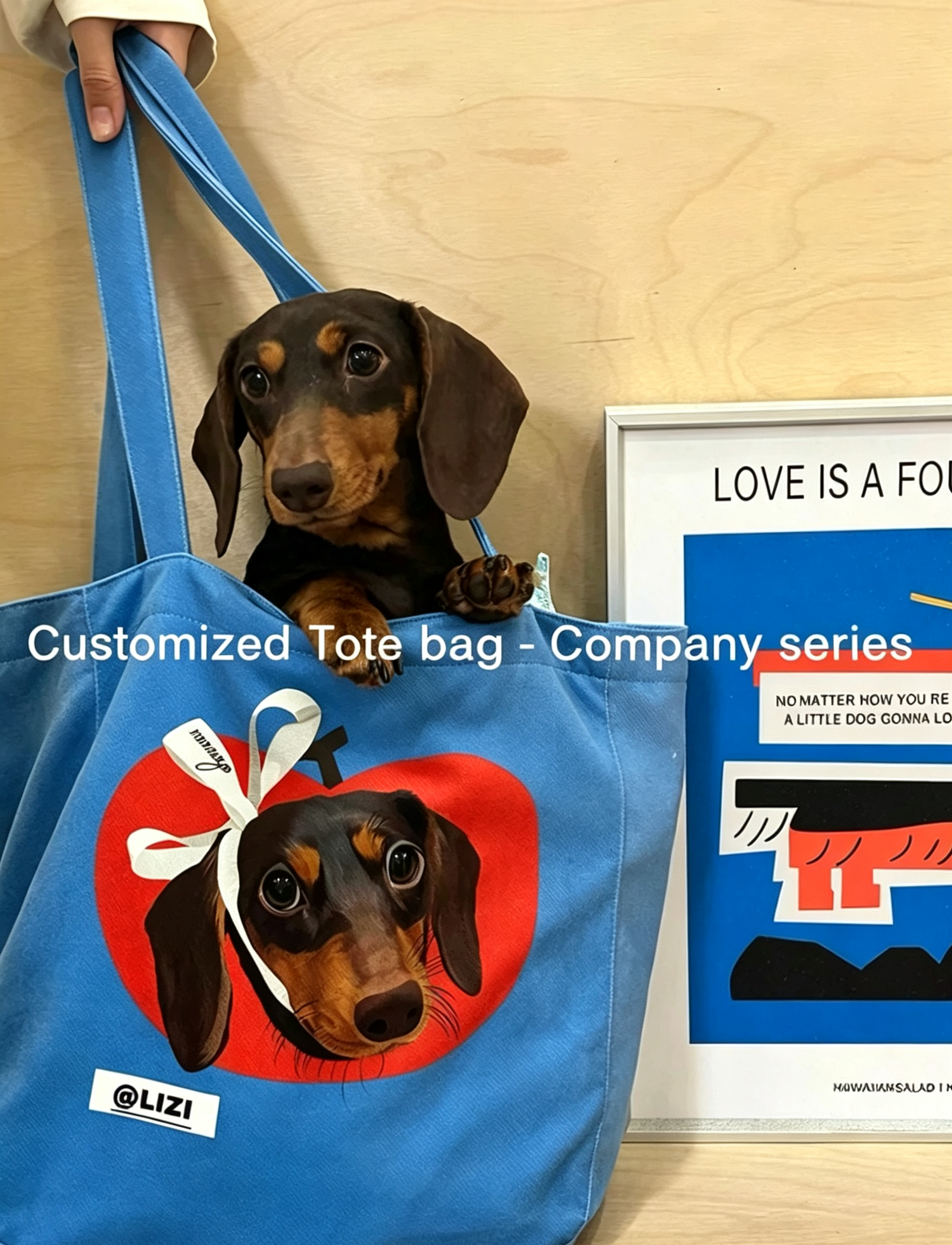 Custom Pet Tote Bag - Personalized Canvas Tote with Zipper | Pooji - Personalized Custom Pet Gift
