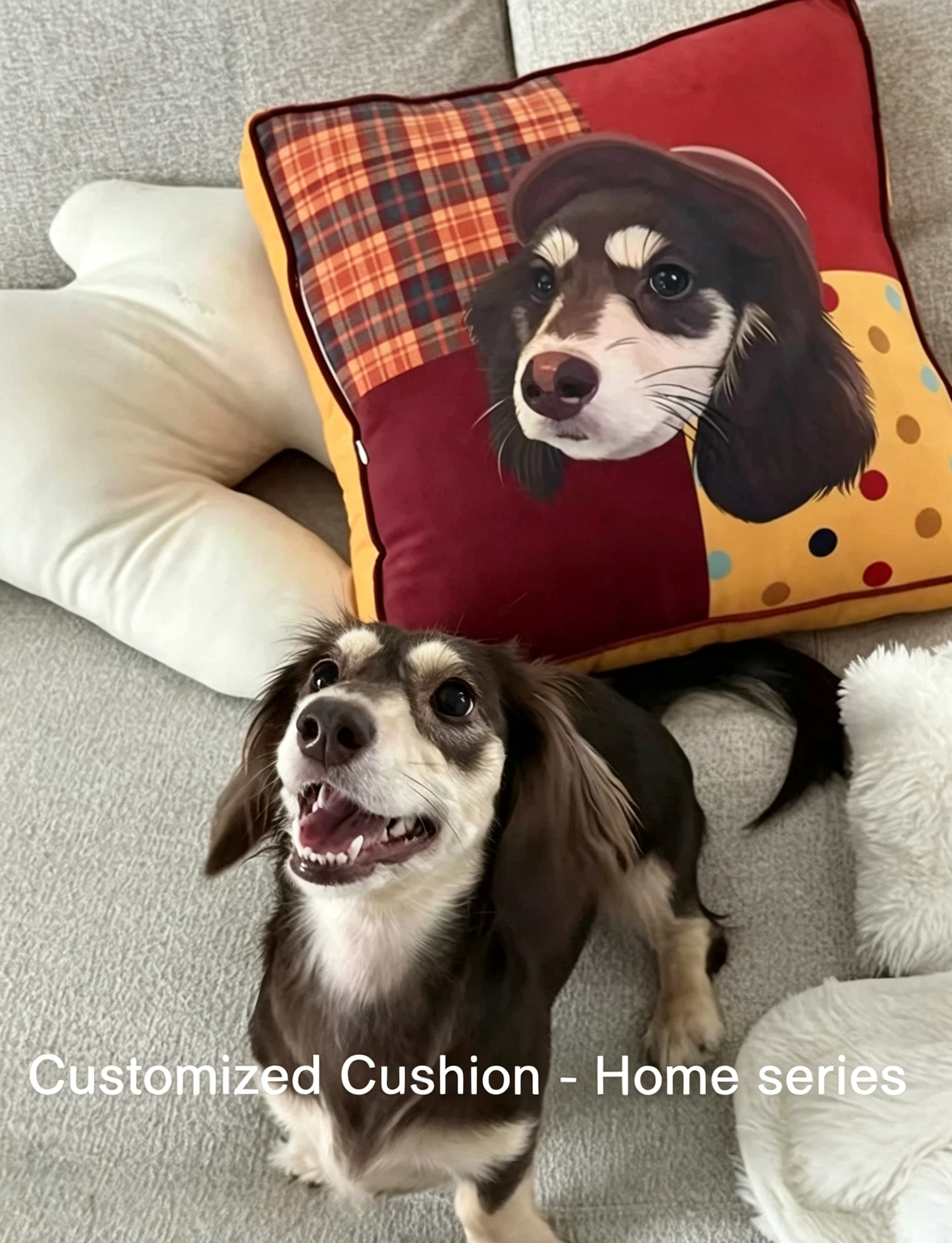 Custom Pet Plush Seat Cushion - Soft Chair Pillow Decor | Pooji - Personalized Custom Pet Gift