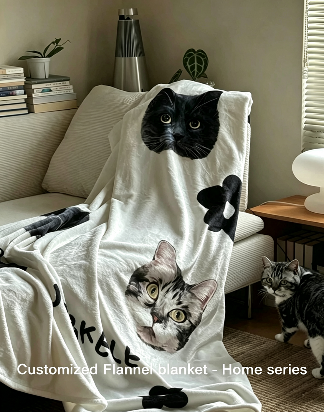 Custom Pet Flannel Blanket - Personalized Cozy Photo Throw | Pooji - Personalized Custom Pet Gift