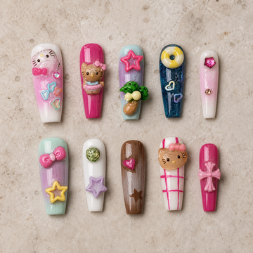 Sugar Pop Kitty | Press-On Nails - Personalized Custom Pet Gift