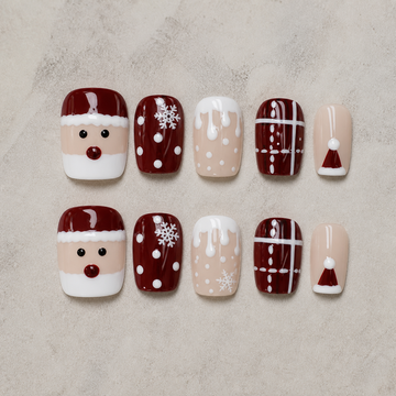 Bordeaux Noel | Press-On Nails - Personalized Custom Pet Gift