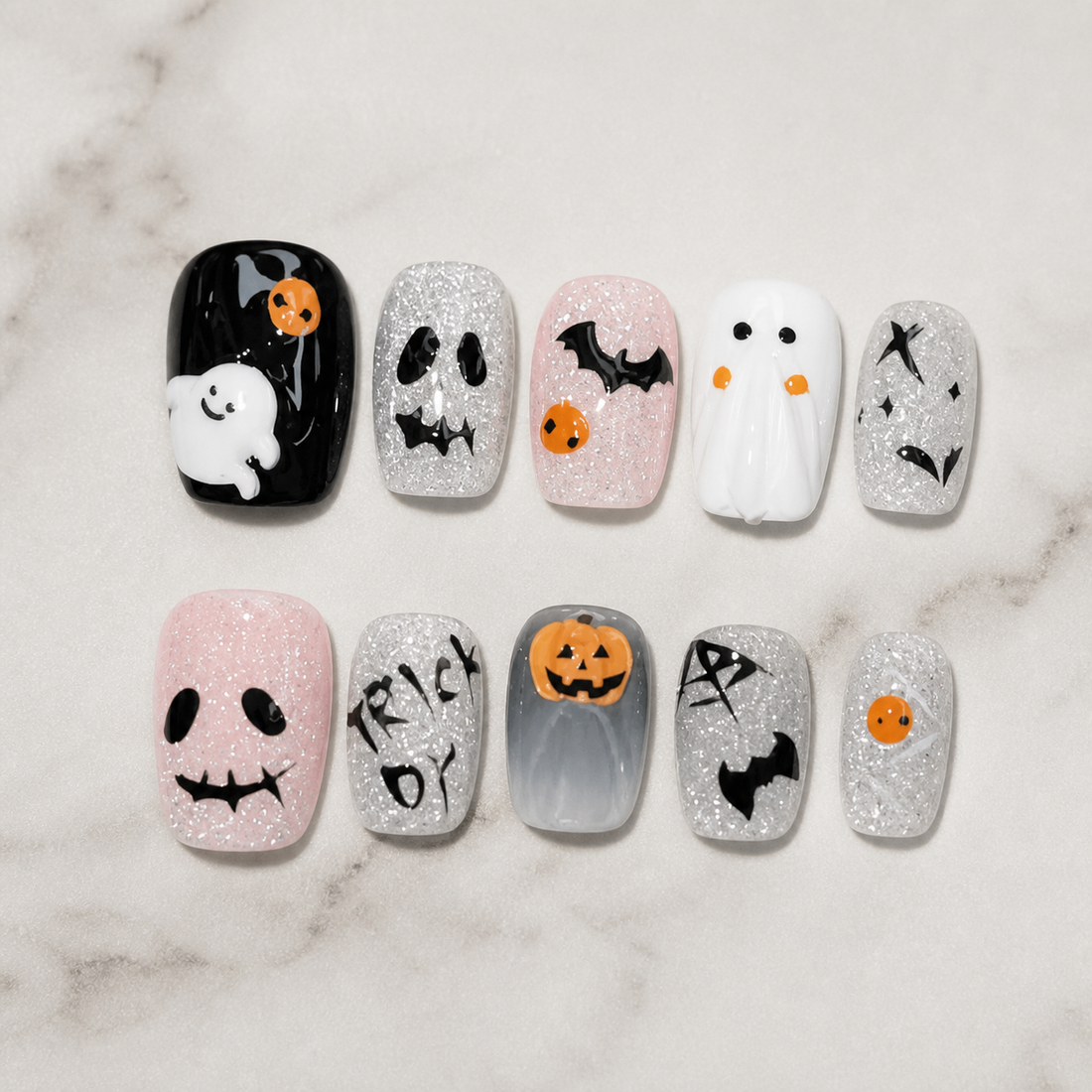 Ghost Confetti | Press-On Nails - Personalized Custom Pet Gift