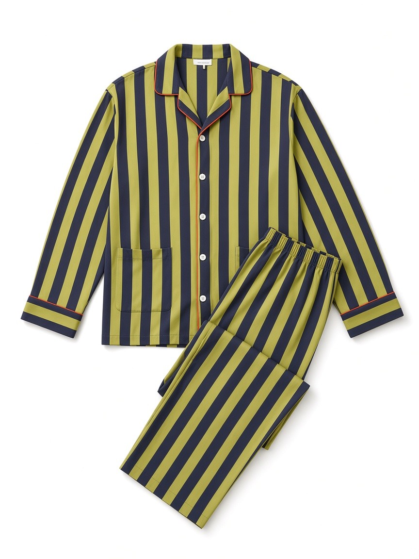 Navy-Green Soft Tencel premium flat-lay white studio