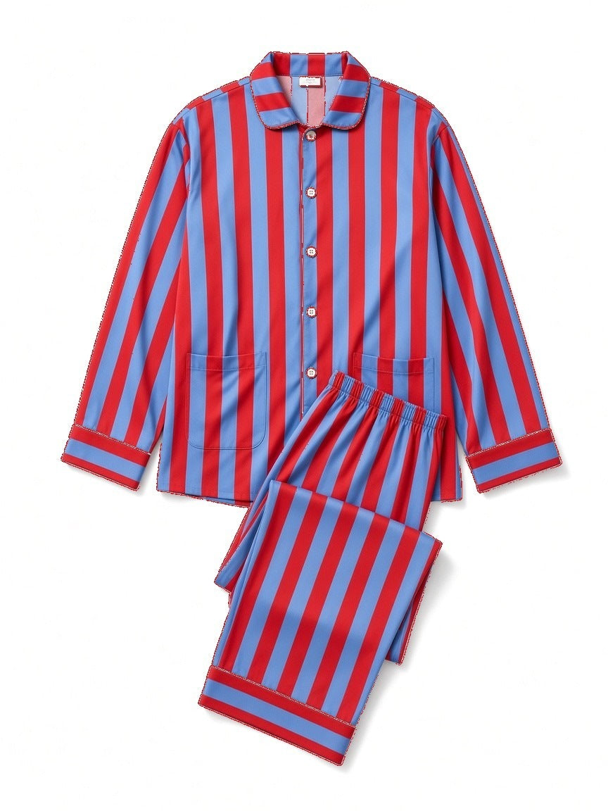 Red-Blue Soft Tencel premium flat-lay white studio