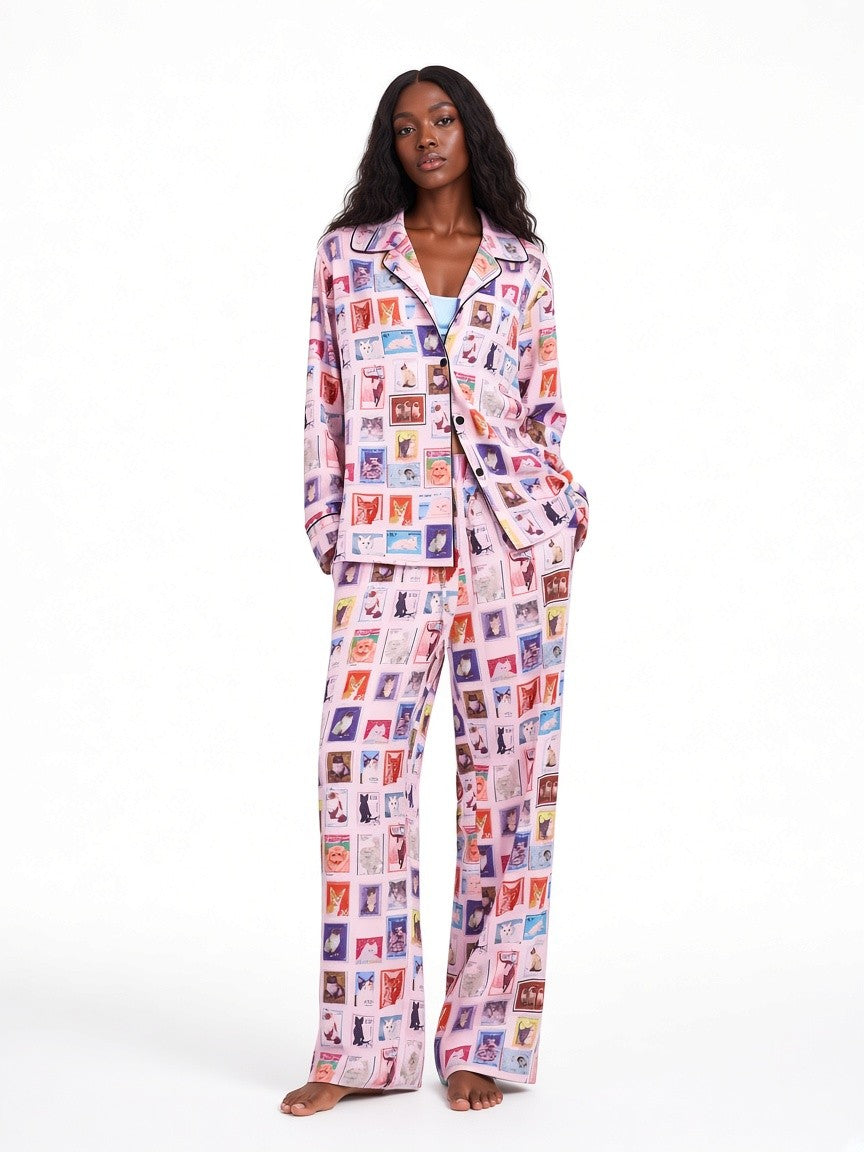 Painted Floral Soft Lounge Set full-body white studio front