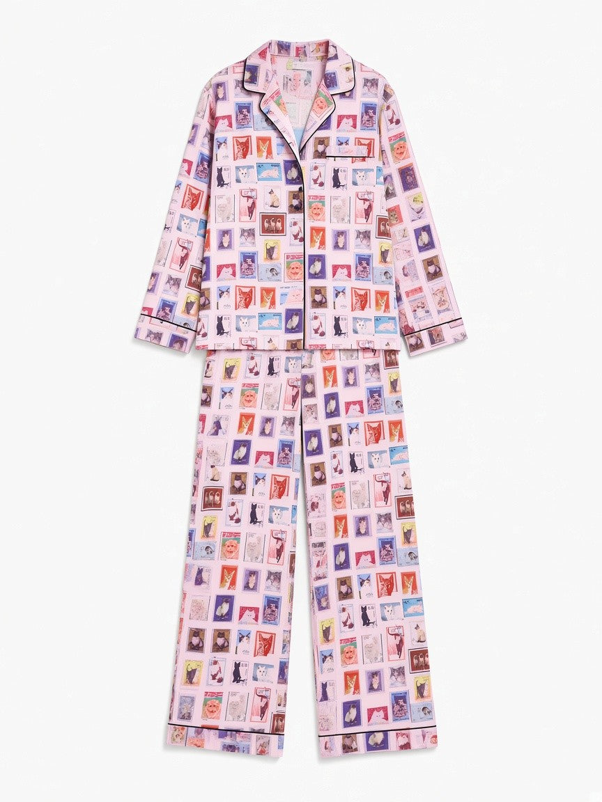 Painted Floral Soft Lounge Set premium flat-lay white studio