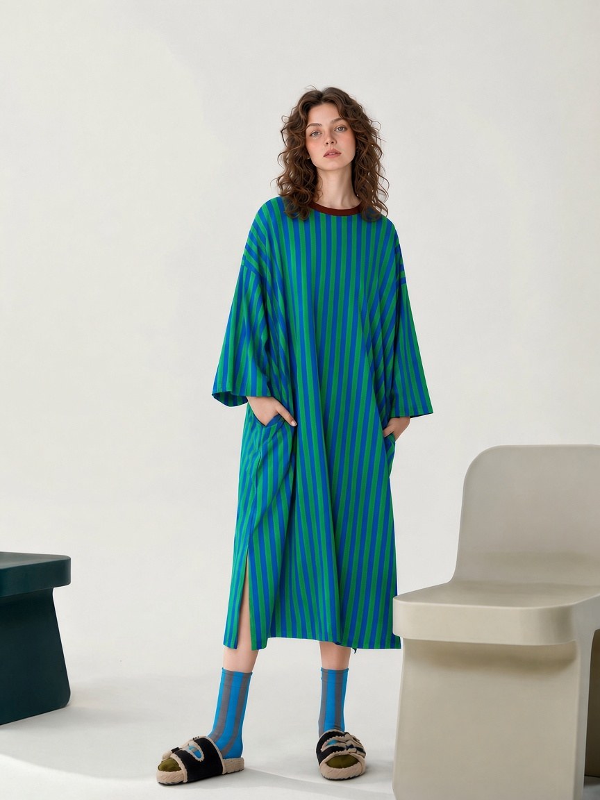 Sky Gulf Blue sleep gown t142 standing no logo