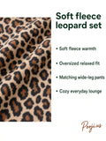 Apricot leopard soft fleece pajama set white studio 3