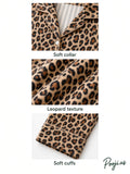 Apricot leopard soft fleece pajama set white studio 4