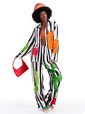 Black-White Graffiti Stripe Lounge Set 2