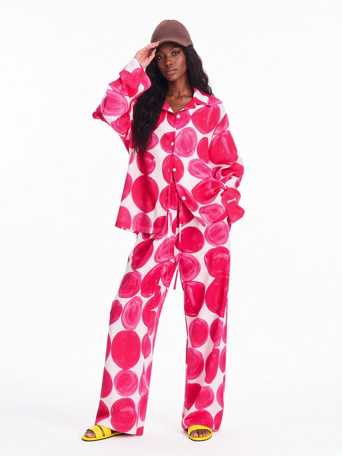 Pink Circle Dot Soft Lounge Set 1