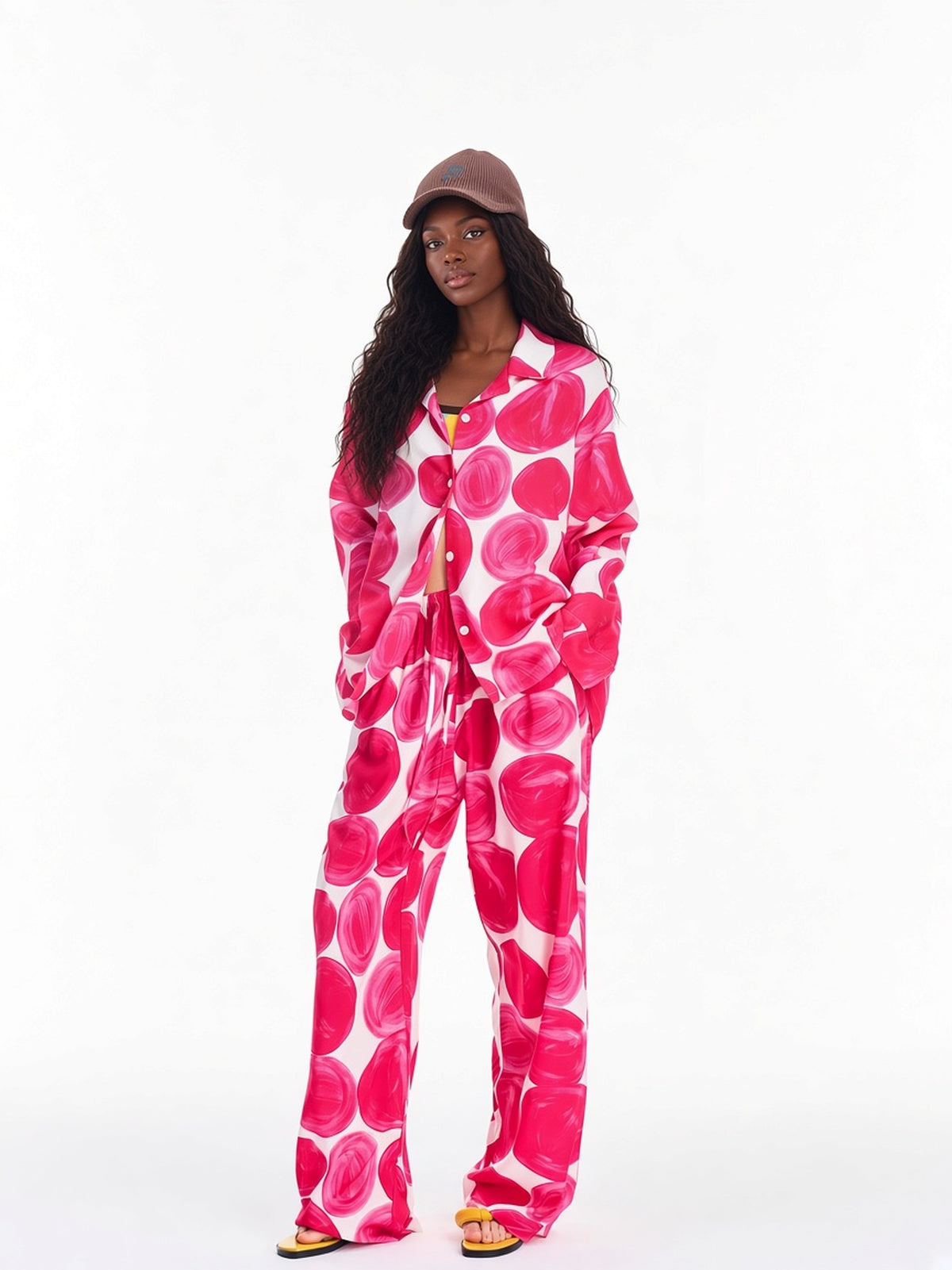 Pink Circle Dot Soft Lounge Set 2