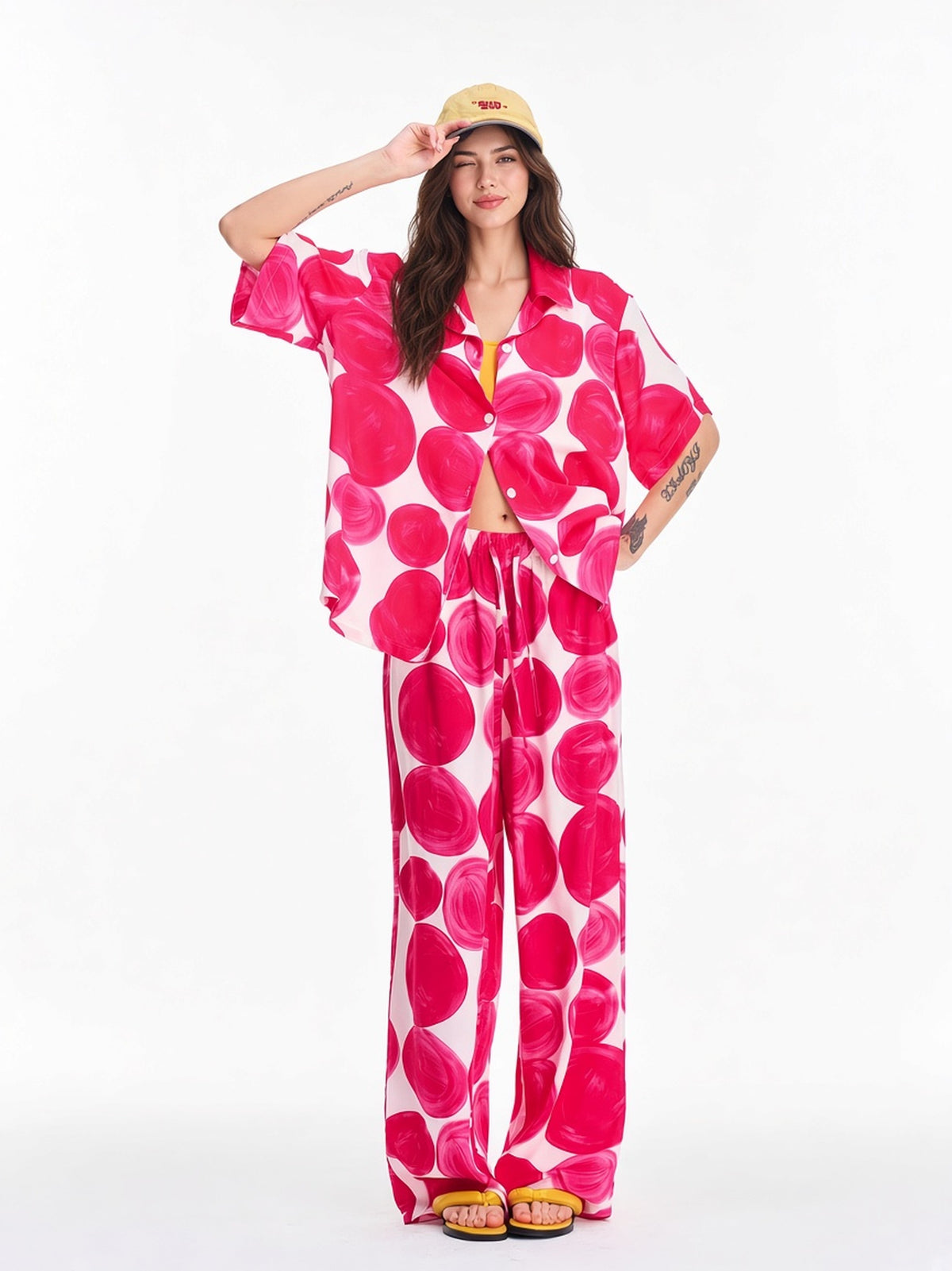 Pink Circle Dot Soft Lounge Set 3
