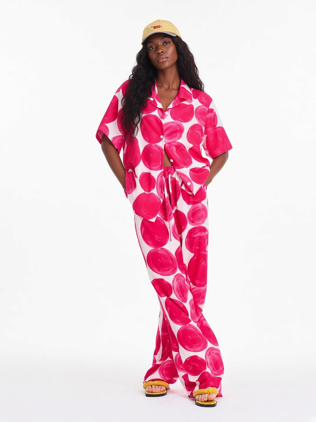 Pink Circle Dot Soft Lounge Set 6
