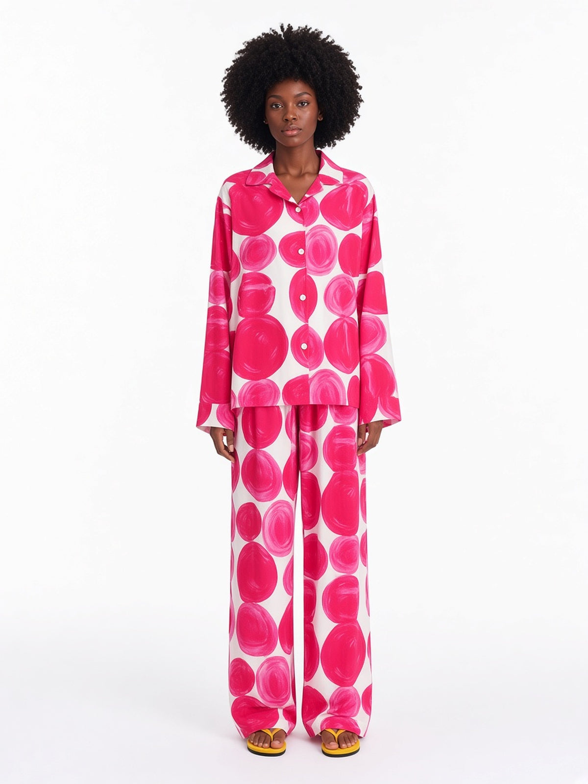Pink Circle Dot Soft Lounge Set 7
