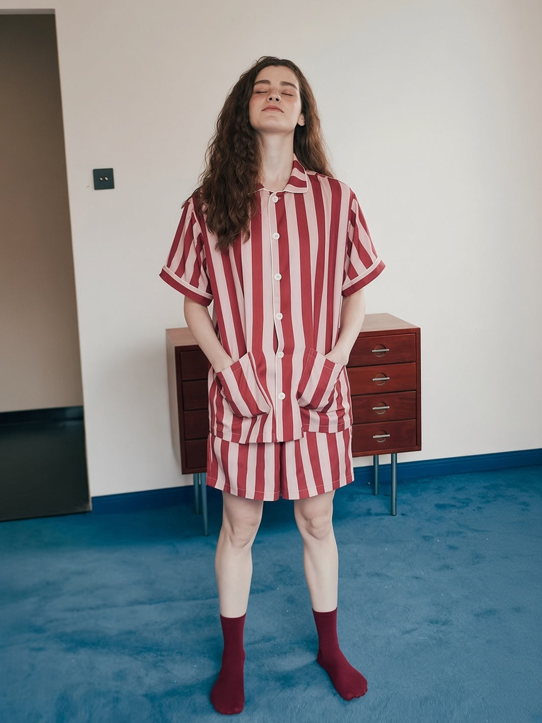 Pink Stripe Soft Short Set 3